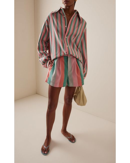 Marrakshi Life Pink Exclusive Riviera Striped Cotton Shirt