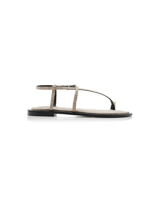A.Emery White Reef Linen Sandals
