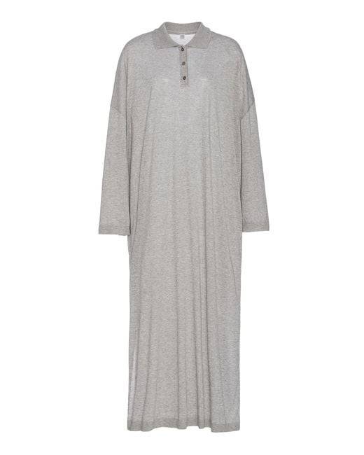 slim fit dress slacks TOTEME-Cable knit dress-251WRD0142YA0036 GREY MELANGE 074 – Dope main image 0