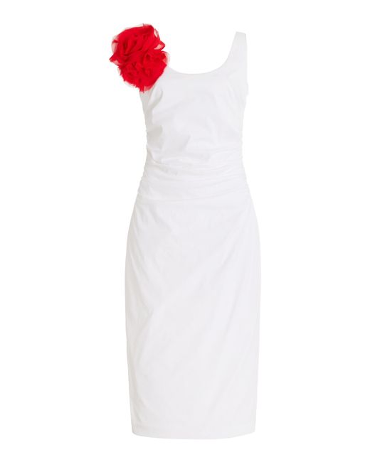 BERNADETTE White Giselle Rose Cotton-blend Dress