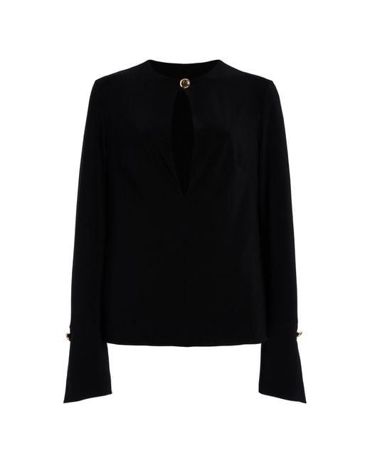 Brandon Maxwell Black The Marla Jersey Tunic Top