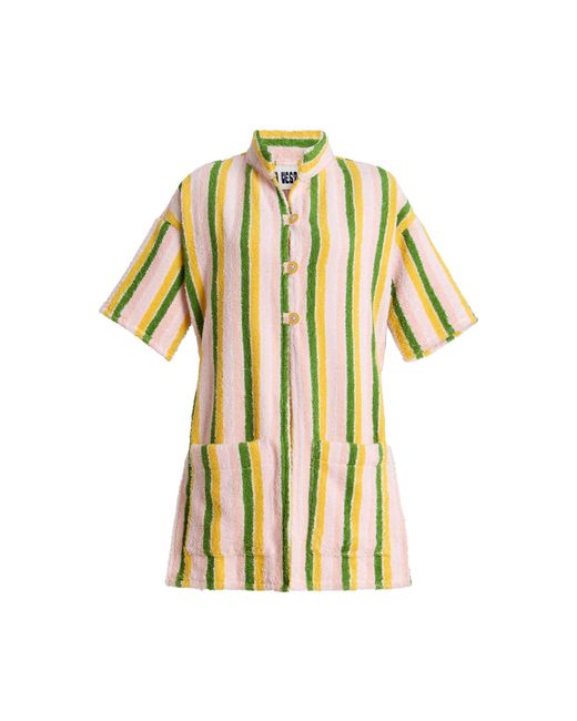 La Veste Metallic Exclusive Ship Wheel Striped Cotton Shirt
