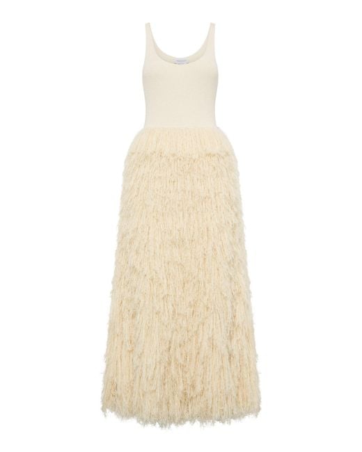 Gabriela Hearst Natural Elianor Fringed Silk-Cashmere Maxi Dress