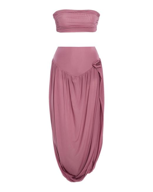 Maygel Coronel Purple Exclusive Noreiga Jersey Skirt Set