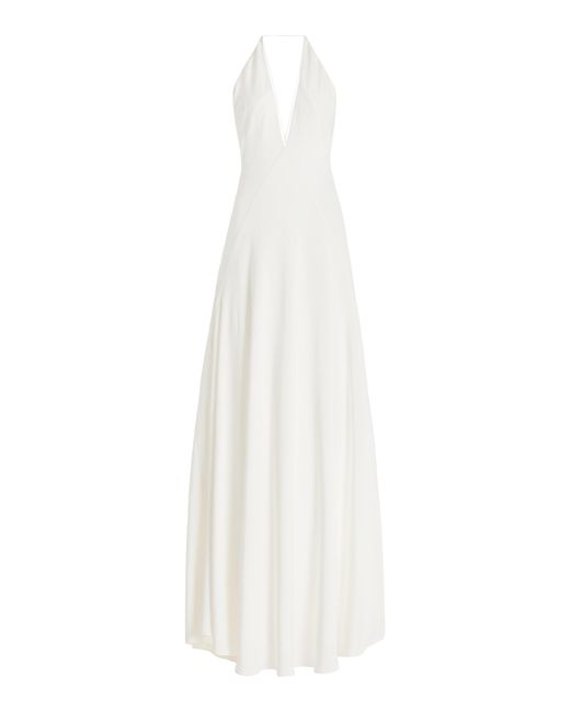 Michael Lo Sordo White Alexandra Silk-crepe Maxi Dress