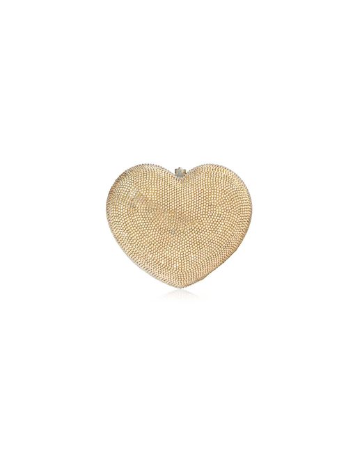 Judith Leiber White Petit Coeur L'Amour Prosecco Crystal Clutch