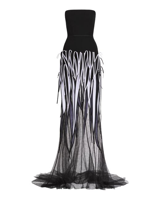 Maticevski Black Embody Fringed Gown