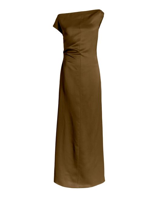 Proenza Schouler Green Margot Satin Maxi Dress