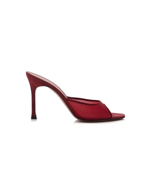 AMINA MUADDI Red Alexa Mesh Mules