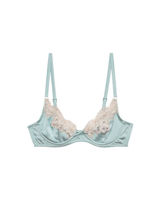 Fleur du Mal Blue Juliet Lace Demi Bra