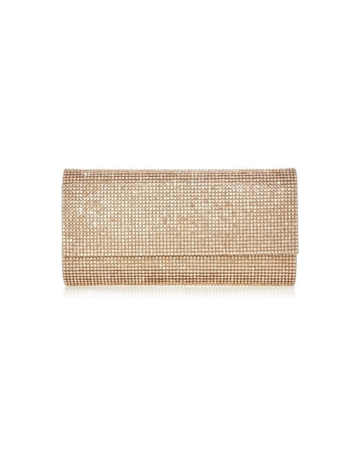 Judith Leiber Natural Perry Crystal Clutch
