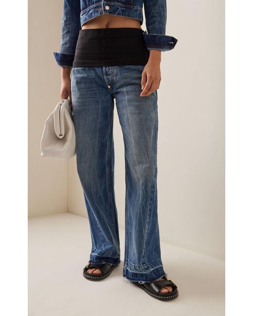 Stella McCartney Blue Tuxedo-waist Wide-leg Jeans