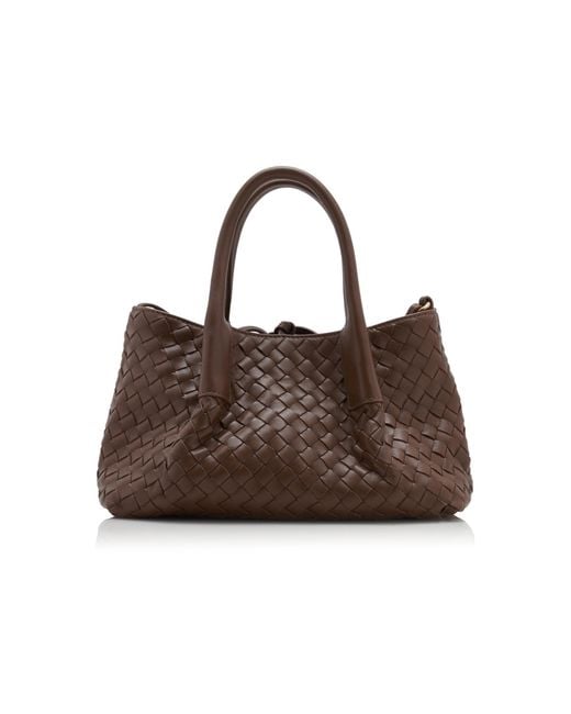 Bottega Veneta Brown Small Pinacoteca Intrecciato Leather Tote Bag