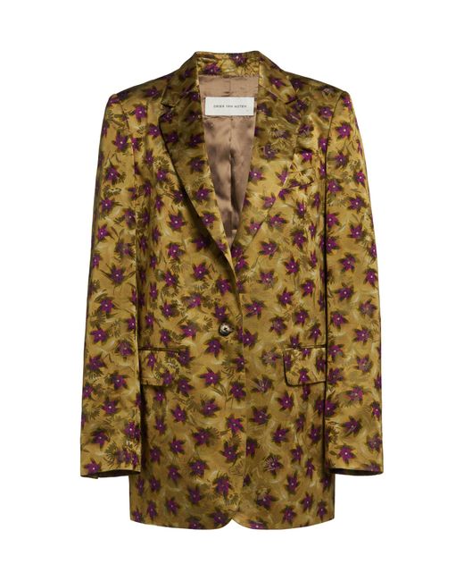 Dries Van Noten Multicolor Blanchet Single-Breasted Blazer