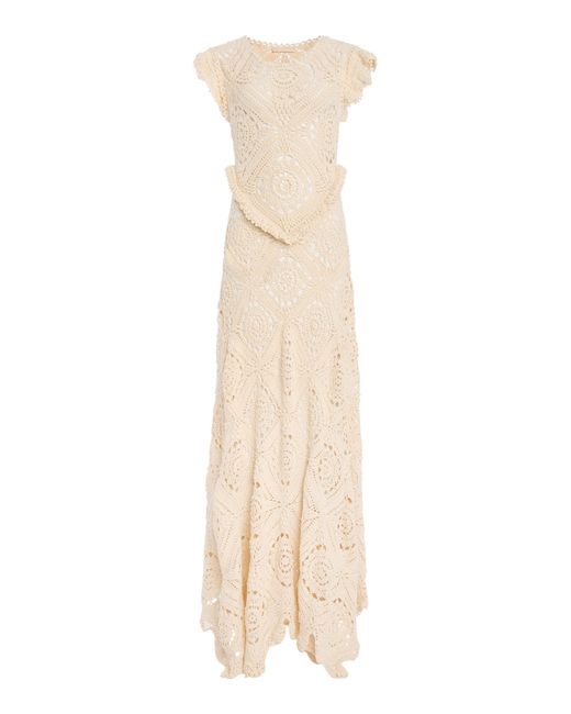 Ulla Johnson Natural Annalisa Cotton-Crochet Maxi Dress