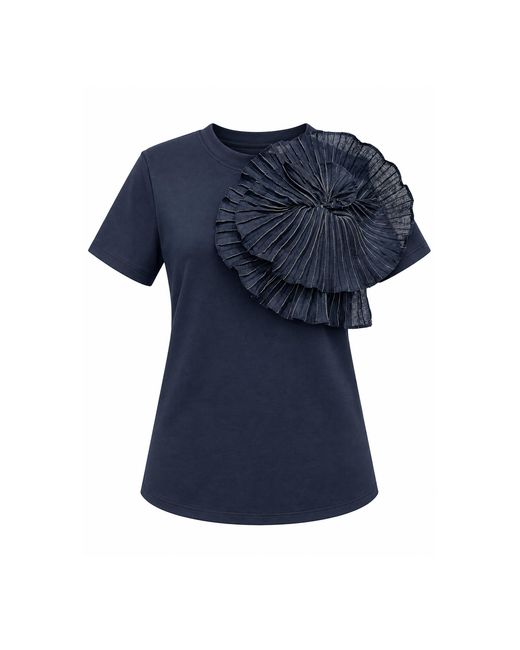 ANDRES OTALORA Blue Océano De Olas Cotton-Blend Top