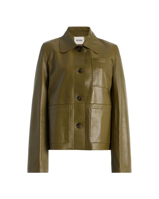Arma Green Laureen Leather Jacket