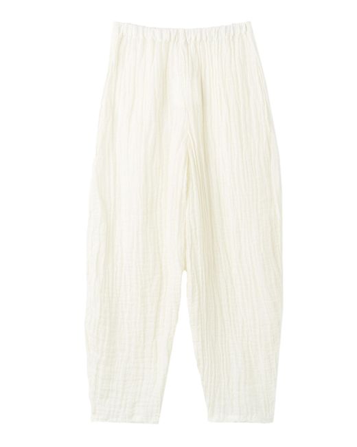By Malene Birger White Mikele Raw Edge Crinkled Linen Pants for men