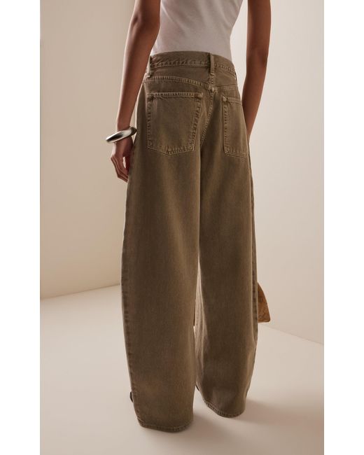 Agolde Natural Sefton Cotton Curved-Leg Pants