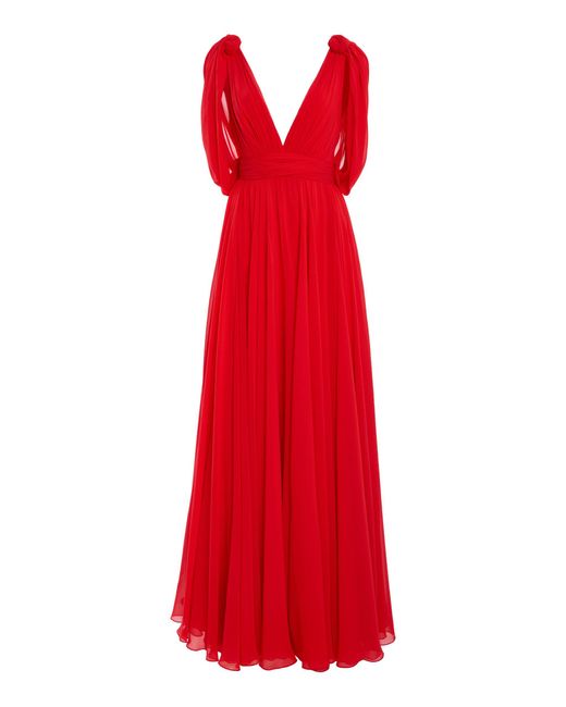 Giambattista Valli Gathered Georgette Dress