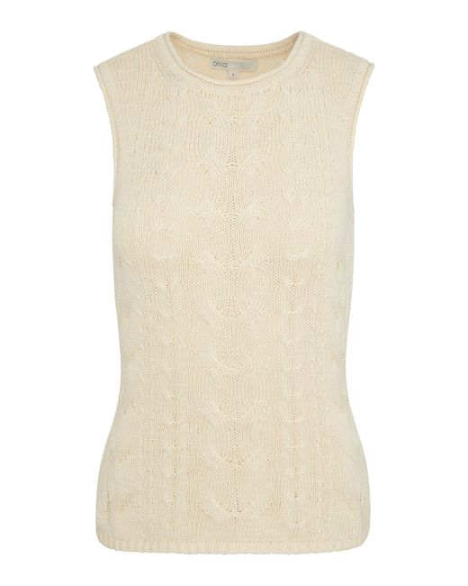 Onia Natural Linen Cable-Knit Linen Top