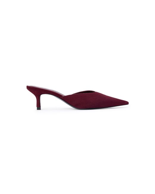 Black Suede Studio Red Analisa Eel-Printed Leather Mules