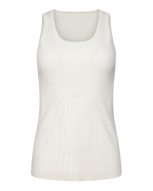 FFORME White Camilla Ribbed Cotton Tank Top