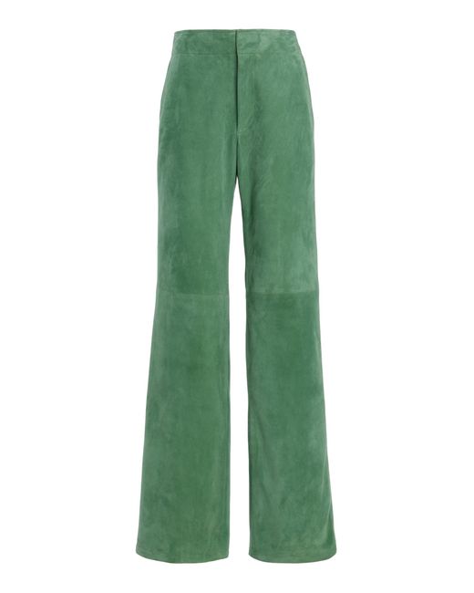 Ulla Johnson Green Freja Suede Wide-Leg Pants