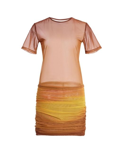 Ay Que Calor Orange Exclusive La Isla Dafne Mesh Mini Skirt Set