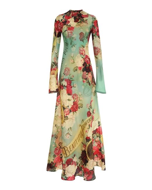 ワンピース ZIMMERMANN Olive Green Silk Cascadian Dress Cascadian Ruffle Midi Dress Olive Online | Zimmermann