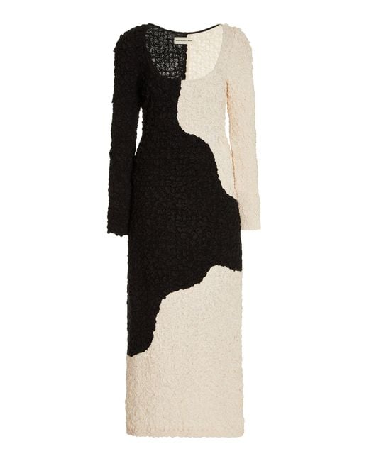 Mara Hoffman Black Amy Two-tone Knit Midi Dress