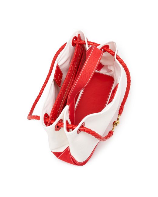 Bottega Veneta Red Andiamo Canvas Tote Bag