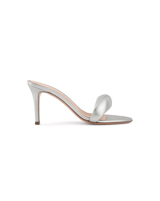 Gianvito Rossi Metallic Leather Bijoux Mule 85