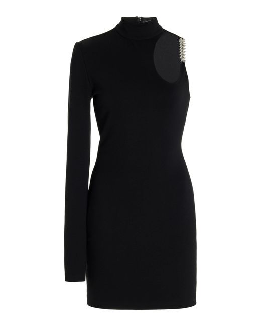 David Koma Chain-detailed Cotton Jersey Mini Dress in Black | Lyst UK
