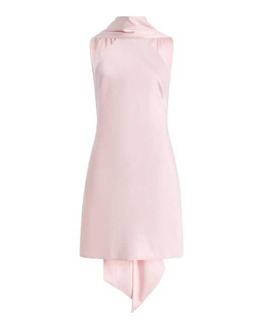 Significant Other Pink Exclusive Lucile Satin Mini Halter Dress