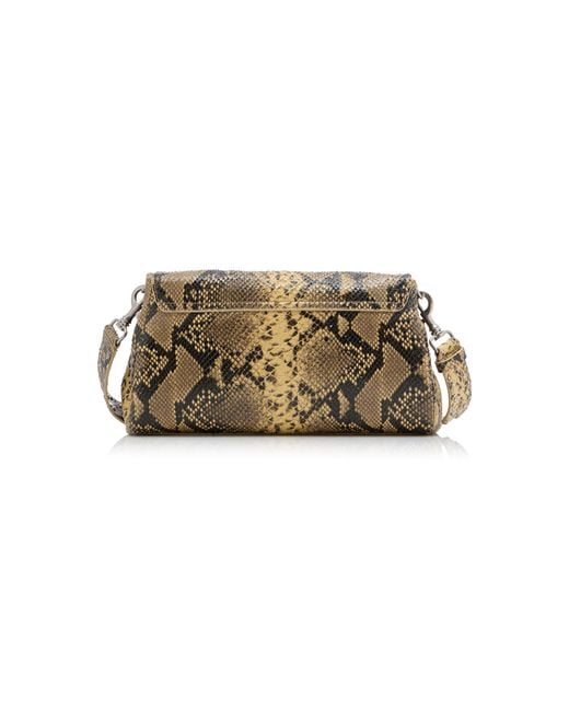 Dries Van Noten Metallic Python-Effect Leather Satchel Bag
