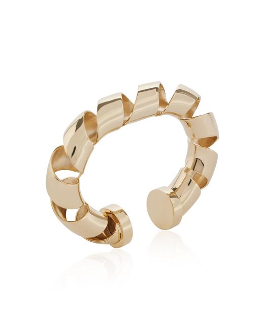 Rabanne Metallic Xl Link Twisted Gold-tone Cuff Bracelet