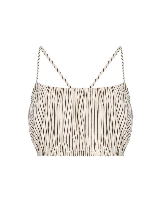 Staud Natural Hammock Striped Cotton Top