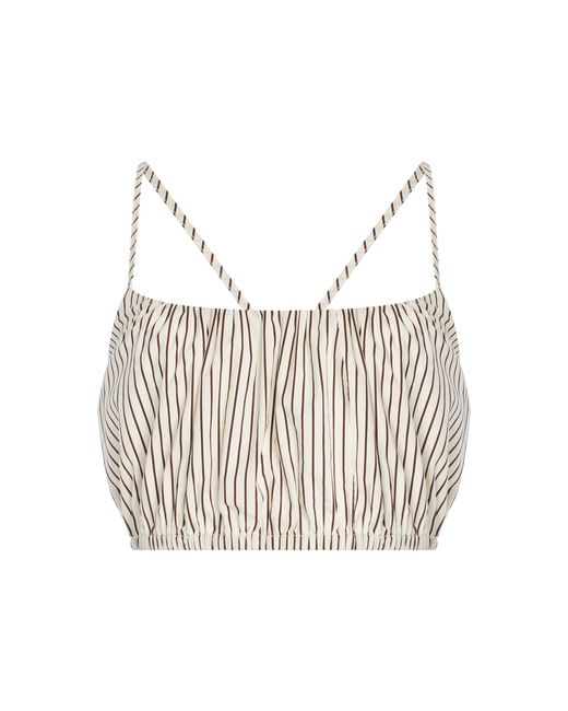 Staud Natural Hammock Striped Cotton Top