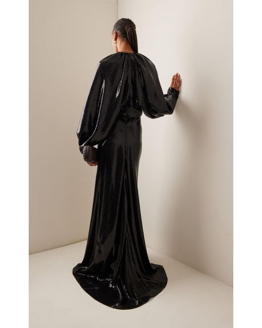Maison Rabih Kayrouz Black Sequined Maxi Dress