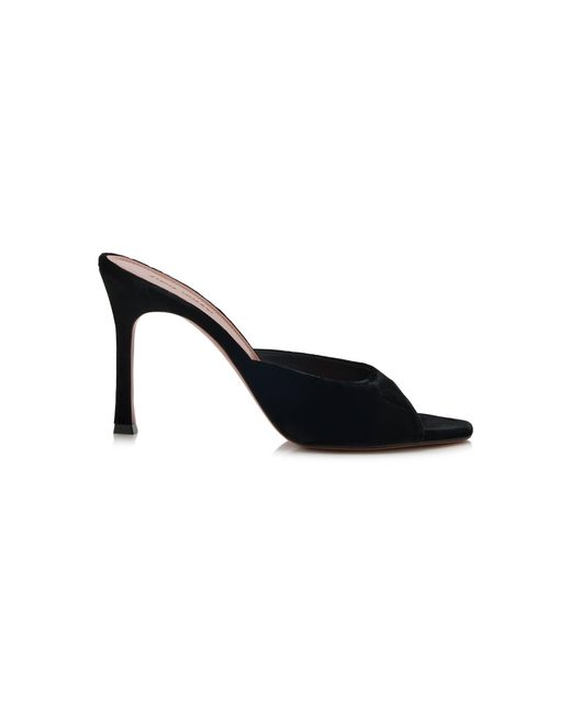 AMINA MUADDI Black Alexa Velvet Mules