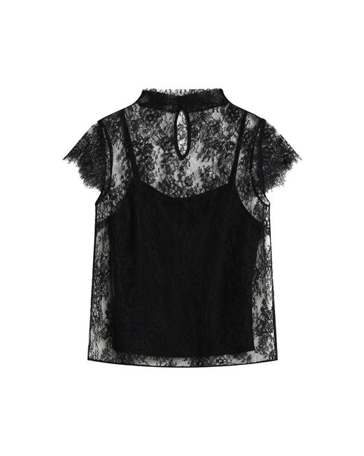 Posse Black Blake Lace Silk Top