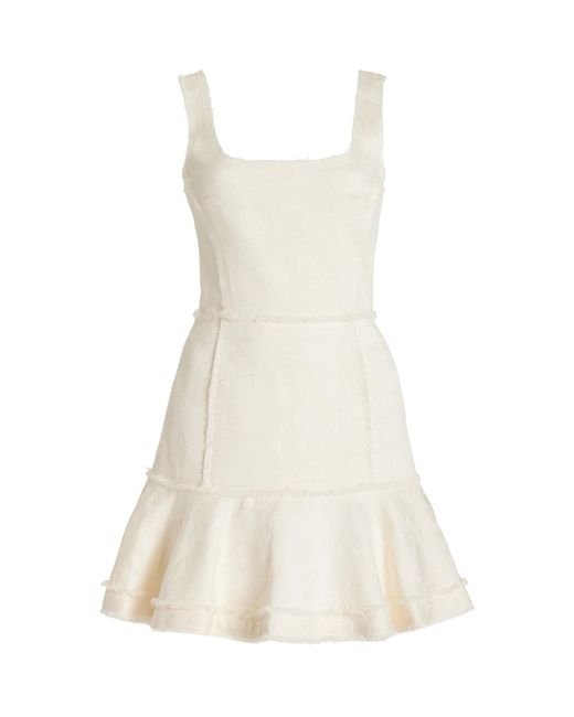 Alexis White Noely Cotton-blend Mini Dress