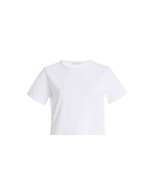 FAVORITE DAUGHTER White The Laura Cropped Cotton-Blend Top