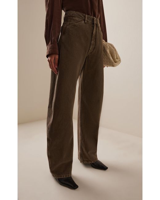 Lemaire Brown High-Rise Cotton Curved Pants