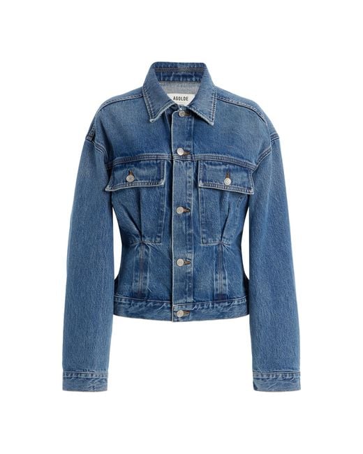 Agolde Blue Zyla Cinch Denim Jacket