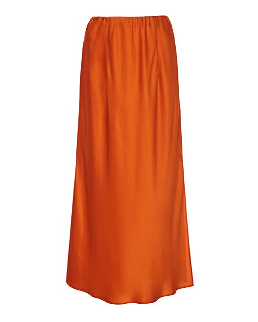Olivia Von Halle Orange Isla Silk Skirt