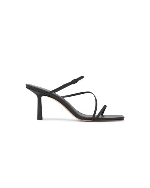 STUDIO AMELIA Black Bias Wrap Heel