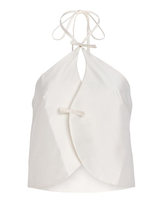Marlies Grace White Exclusive Celeste Taffeta Halter Top