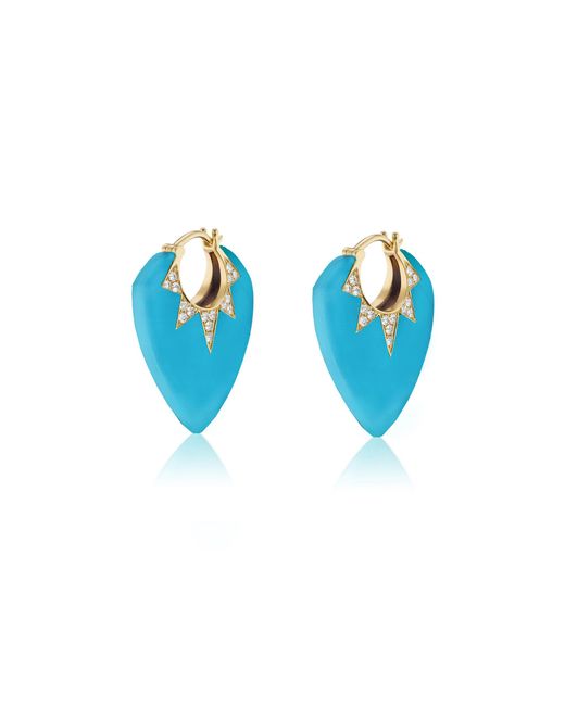 Sorellina Blue Stone Guitar Pick 18K Multi-Stone Earrings